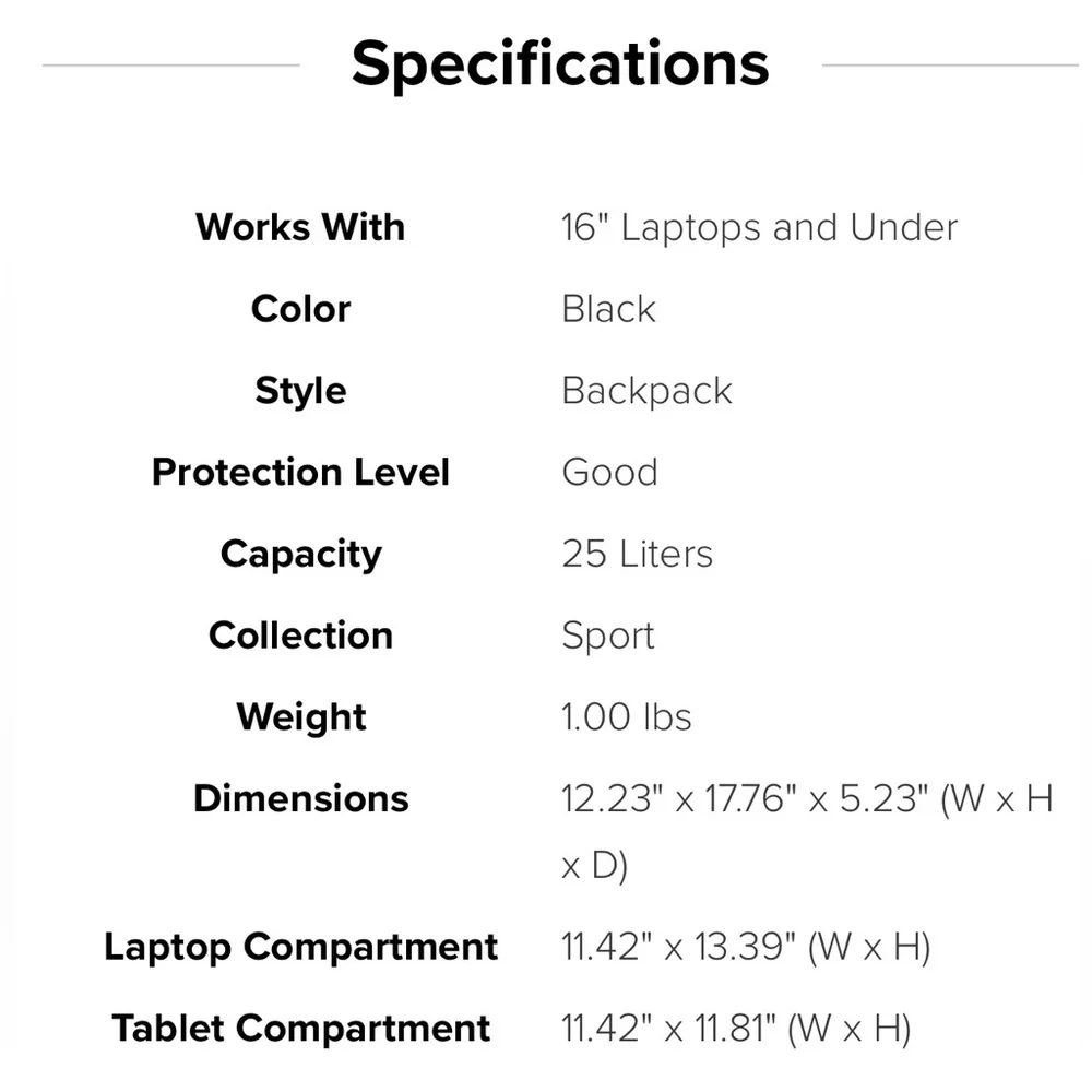 New TARGUS 15.6” Sport LAPTOP Backpack